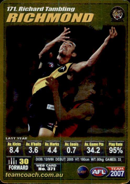 Richard Tambling, Gold, 2007 Teamcoach AFL
