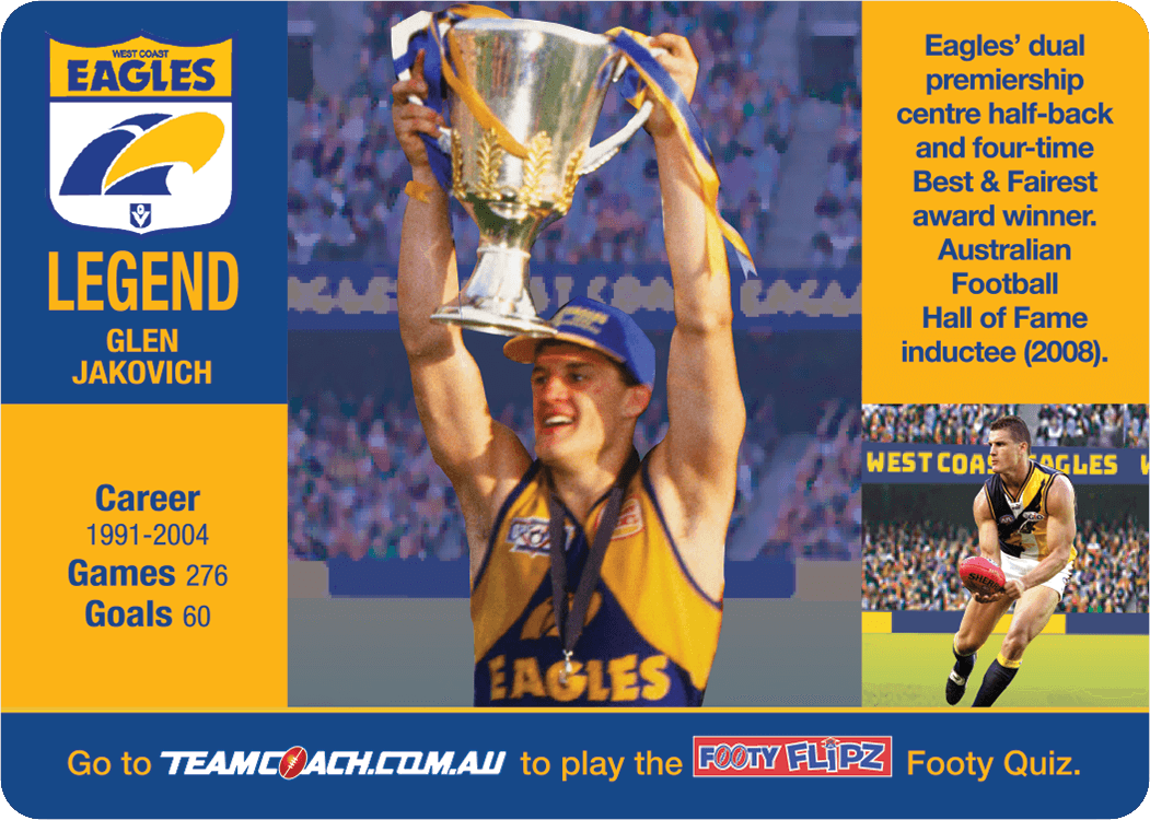 Westcoast Eagles, Footy Flipz, 2018 Teamcoach AFL