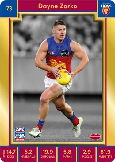 Dayne Zorko, 73, Gold Parallel, 2023 Teamcoach AFL