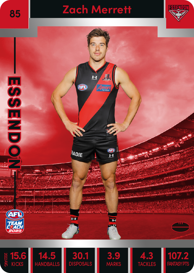 Zach Merrett, 85, Silver Parallel, 2023 Teamcoach AFL