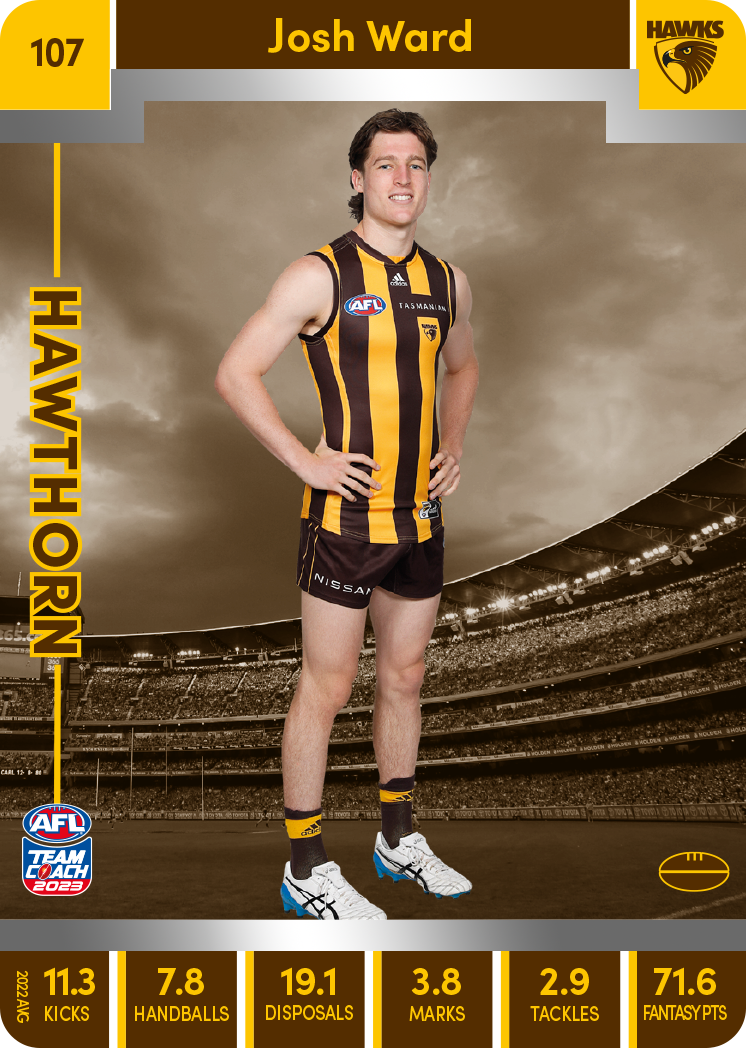 Josh Ward, 107, Silver Parallel, 2023 Teamcoach AFL