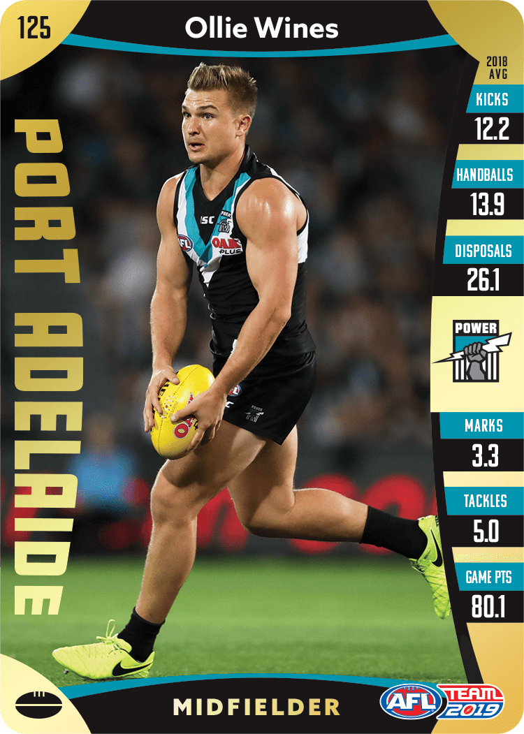 Ollie Wines, Gold, 2019 Teamcoach AFL