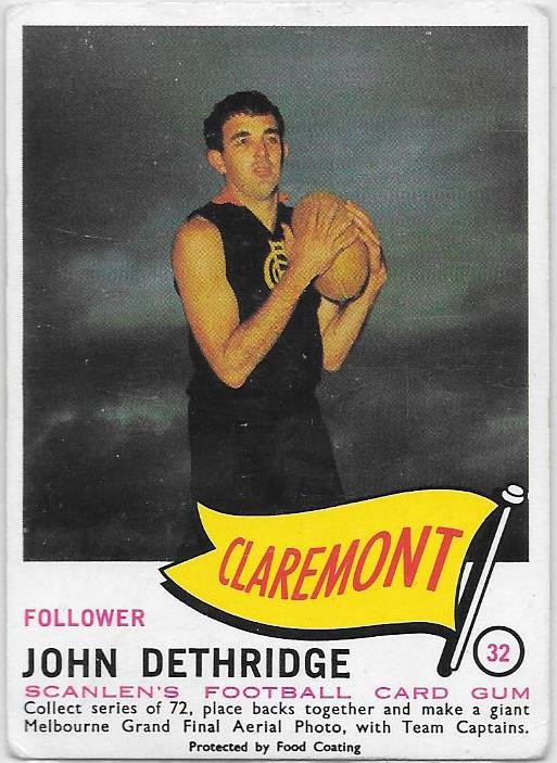 John Dethridge, 1966 Scanlens VFL WAFL