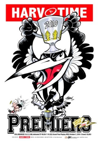 Collingwood Magpies, 2010 Premiers, Harv Time Poster