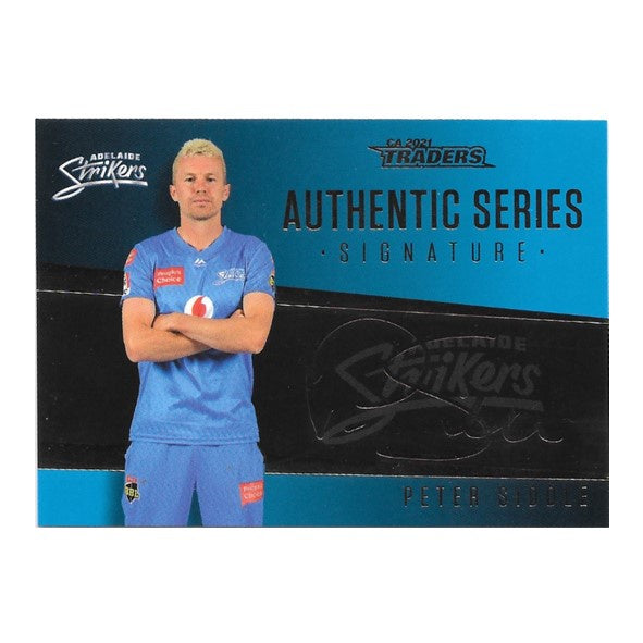 Peter Siddle, Authentic Series Gold Foil Signature, 2021-22 TLA Traders Cricket Australia & BBL