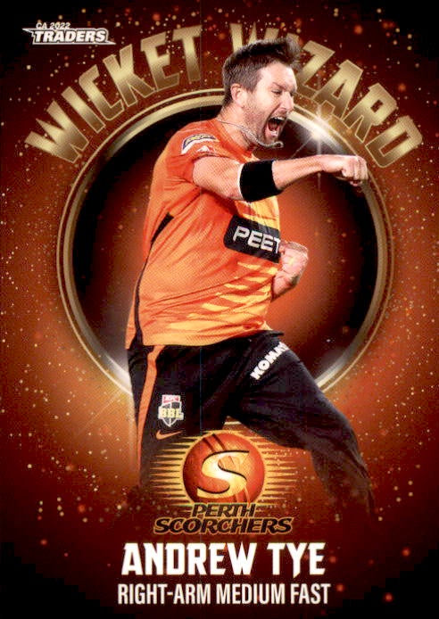 Andrew Tye, Wicket Wizard, 2022-23 TLA Traders Cricket Australia & BBL Trading Cards