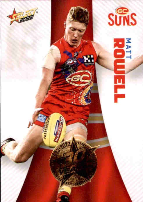 Matt Rowell, 30 Years Gold Seal, 2022 Select AFL Footy Stars