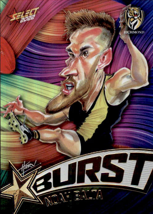 Noah Balta, Starburst Paint, 2022 Select AFL Footy Stars