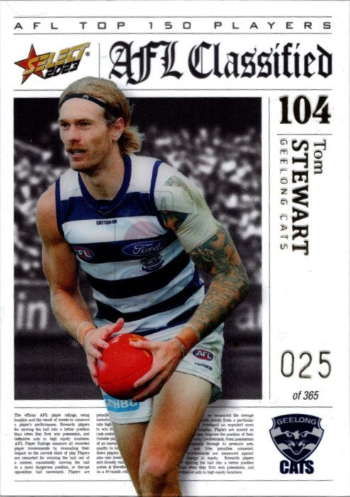 Tom Stewart, AFL Classified, 2023 Select AFL Footy Stars #025