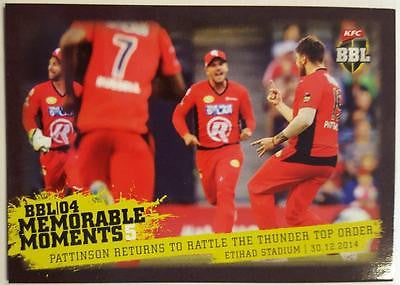 2015-16 Tap'n'play CA BBL 05 Cricket, Memorable Moments, Pattinson returns