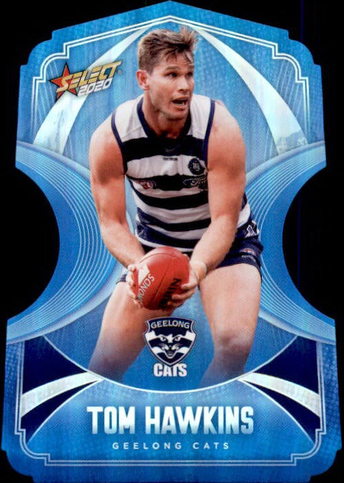 Tom Hawkins, Ice Blue Diecuts, 2020 Select AFL Footy Stars