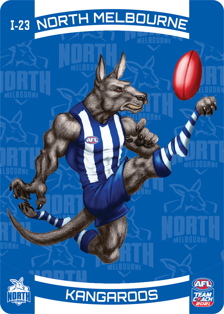 North Melbourne Kangaroos Mascot, 3D Icons, 2021 Teamcoach AFL