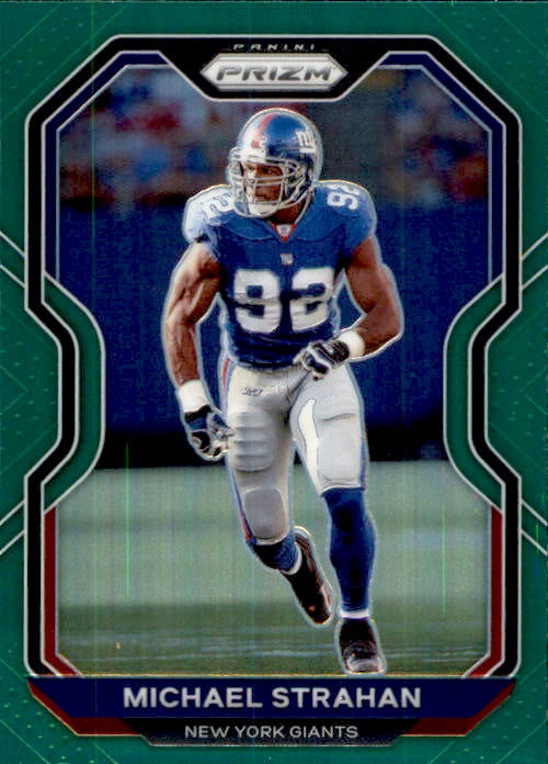 Michael Strahan, Green Prizm, 2020 Panini Prizm Football NFL