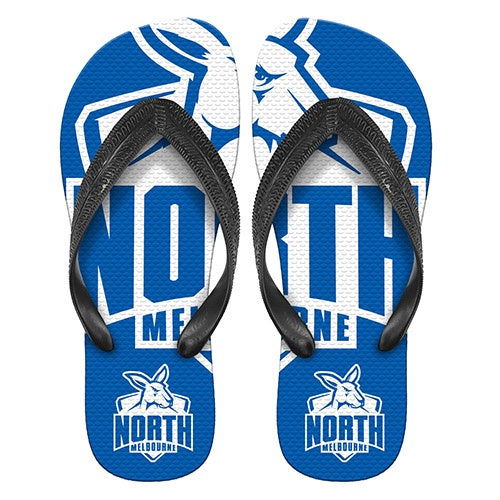 North Melbourne Kangaroos THONGS - BLACK - Sizes S