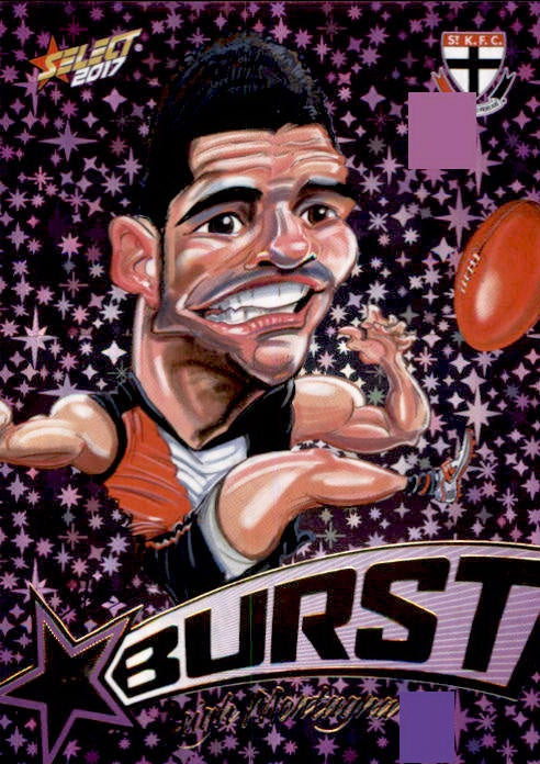 Leigh Montagna, Purple Starburst Caricatures, 2017 Select AFL Stars
