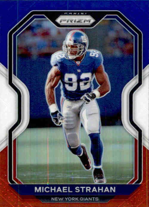 Michael Strahan, Red White Blue Prizm, 2020 Panini Prizm Football NFL