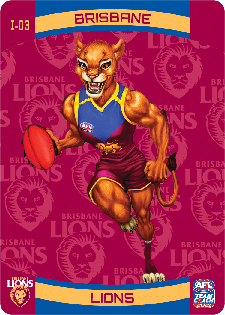 Brisbane Lions Mascot, 3D Icons, 2021 Teamcoach AFL
