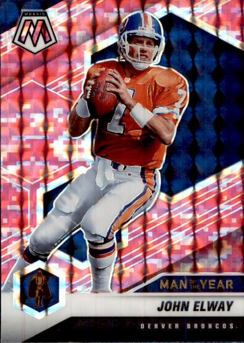 John Elway, Pink Prizm, 2021 Panini Mosaic Football NFL
