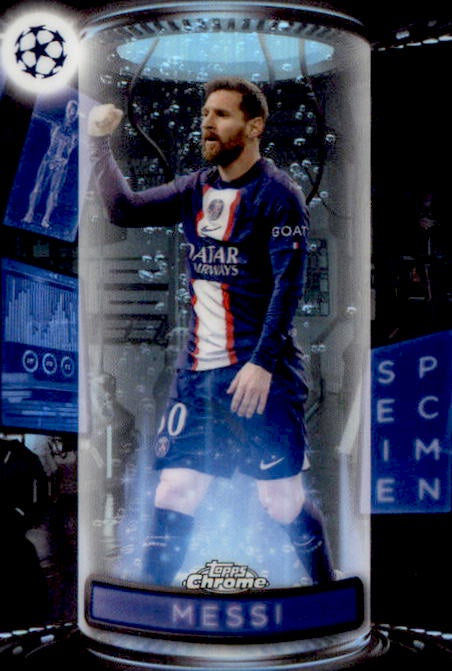 Lionel Messi, Specimen, 2023 Topps Finest UEFA Champions League Soccer