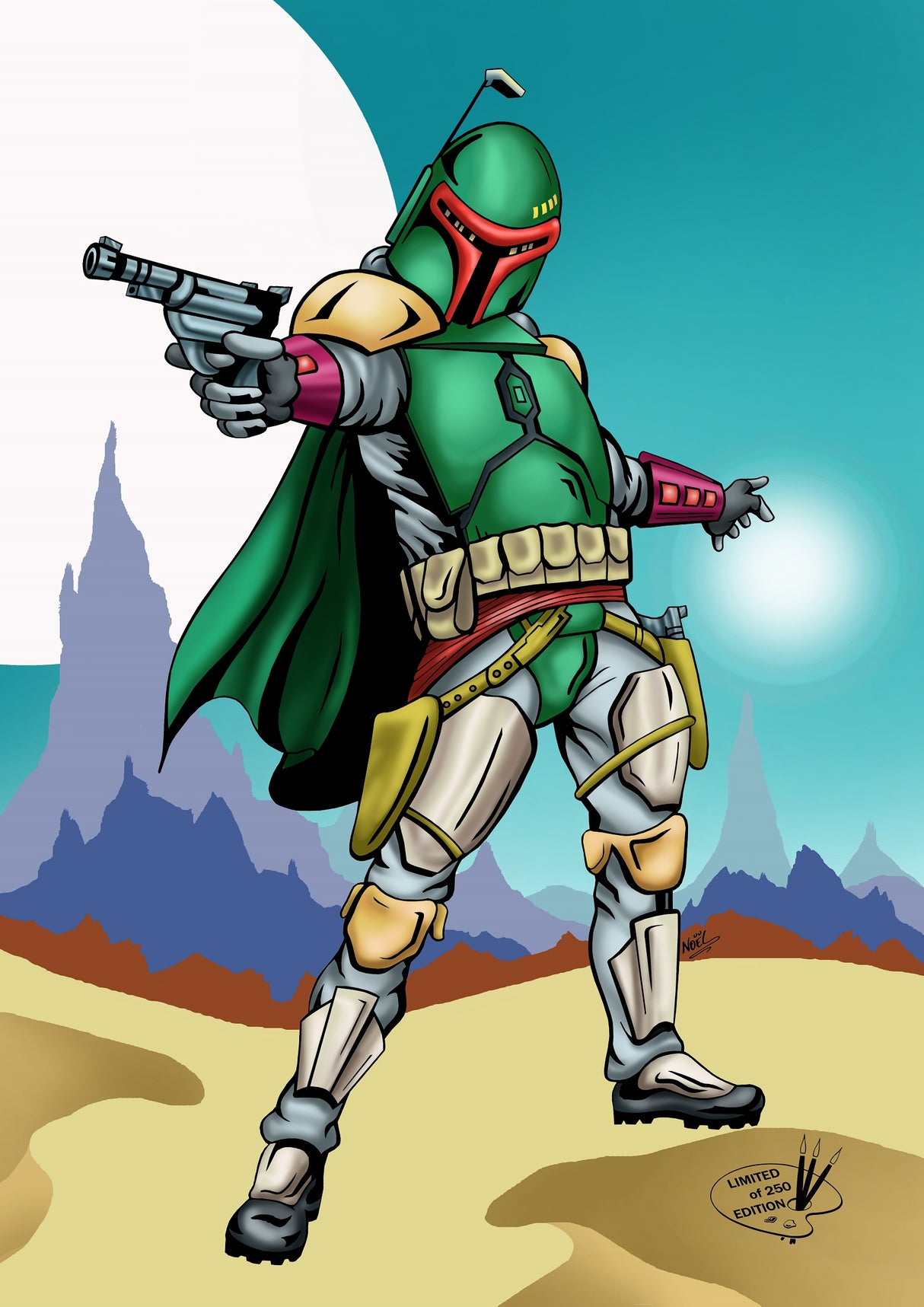 Star Wars, Boba Fett, A3 Print by NOEL