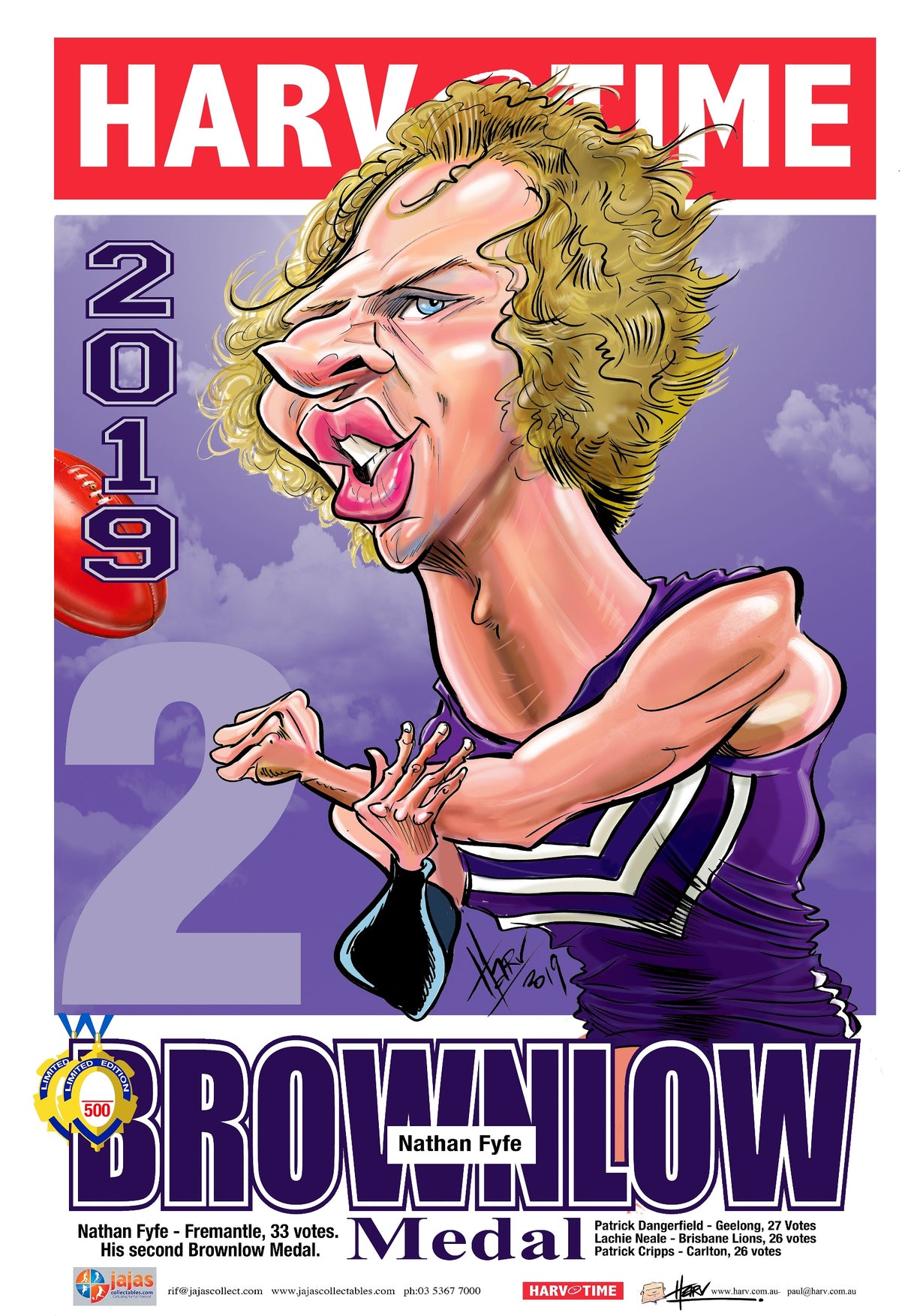 Nat Fyfe, 2019 Brownlow Harv Time Poster