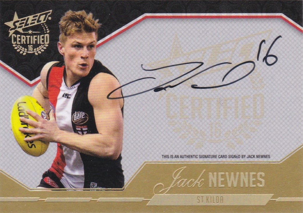 Jack Newnes, Certified Signature, 2016 Select AFL Certified