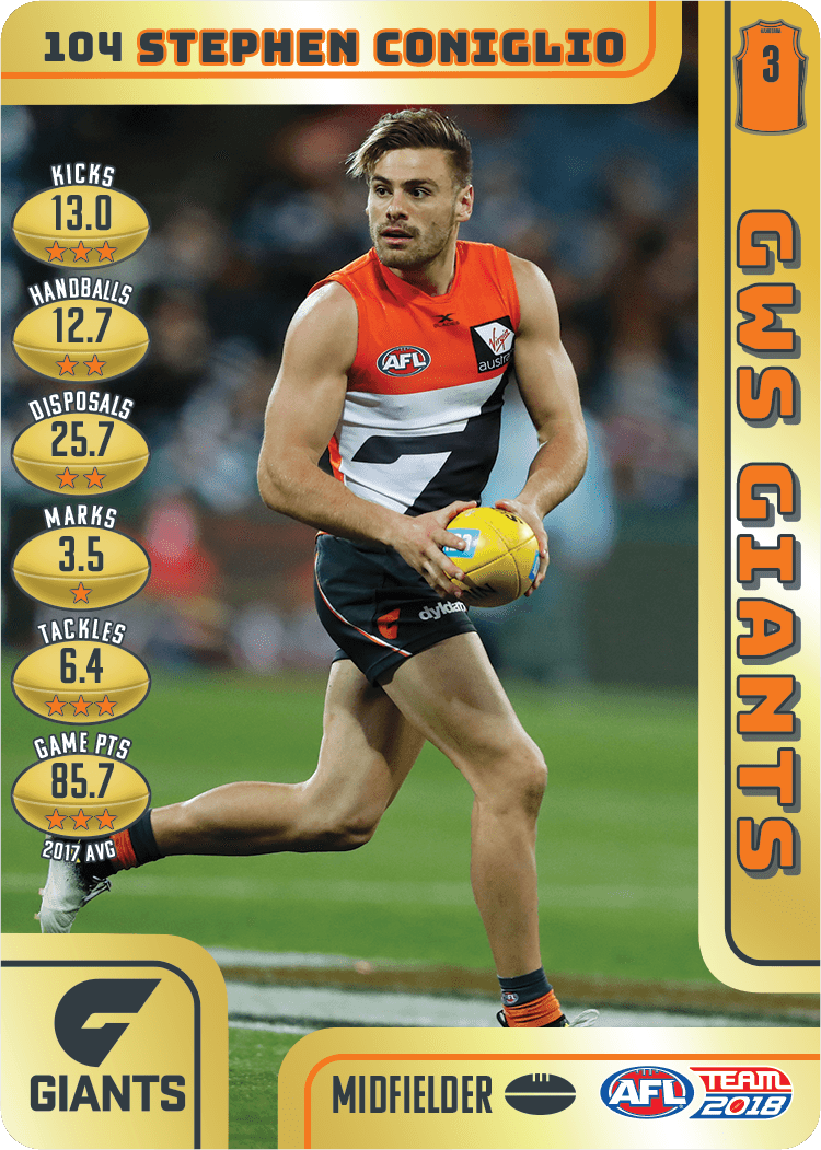 Stephen Coniglio, Gold, 2018 Teamcoach AFL
