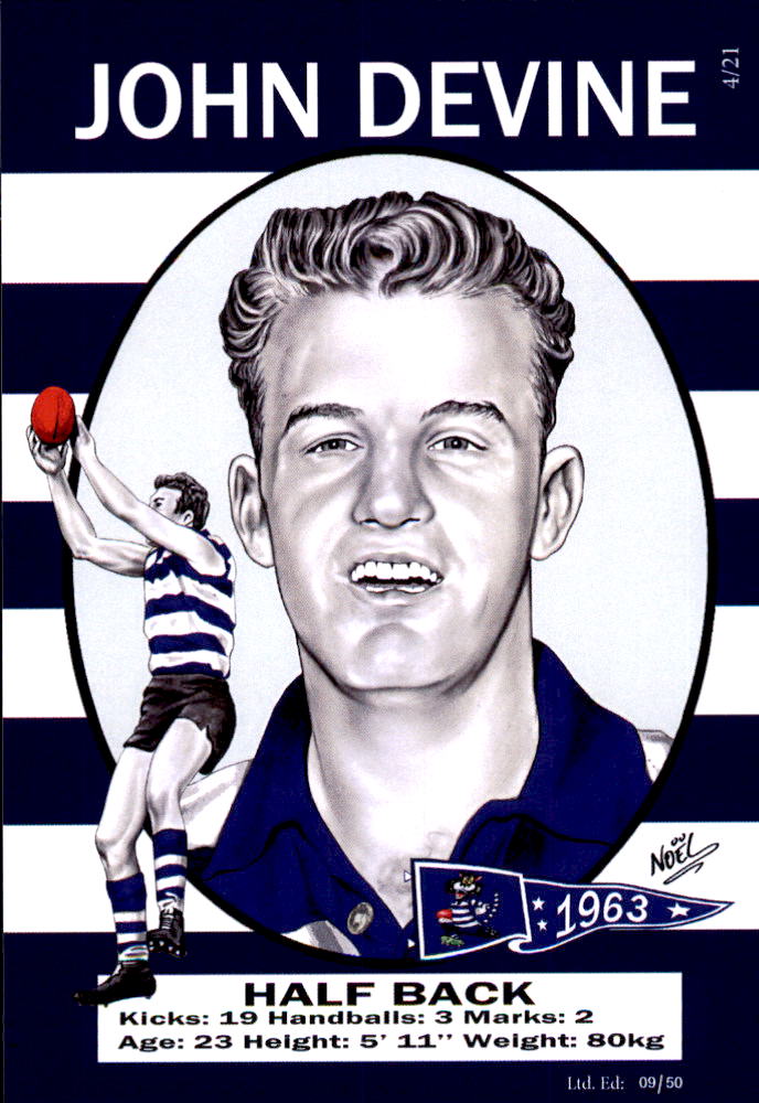 Geelong Cats 1963 Premiers Card Set by Noel