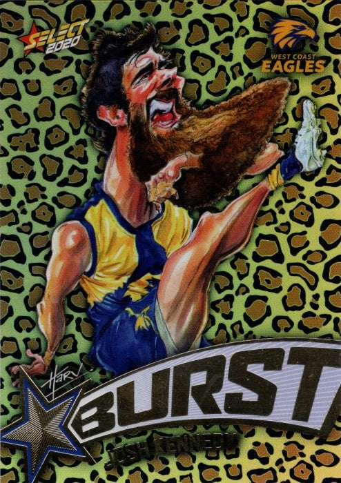 Josh Kennedy, Leopard Starburst, 2020 Select AFL Footy Stars (WC)