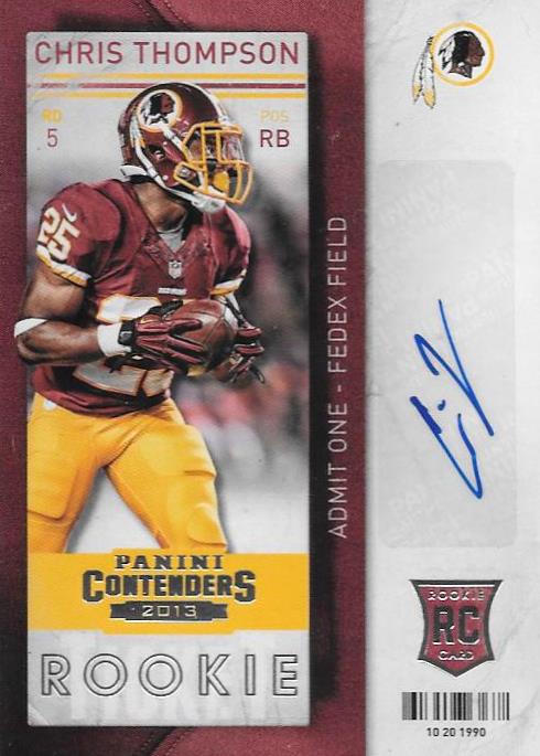 Chris Thompson, Rookie Ticket Autograph, 2013 Panini Contenders NFL