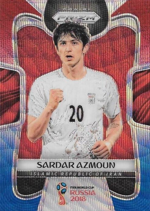 Sardar Azmoun, Red & Blue Refractor, 2018 Panini Prizm World Cup Soccer