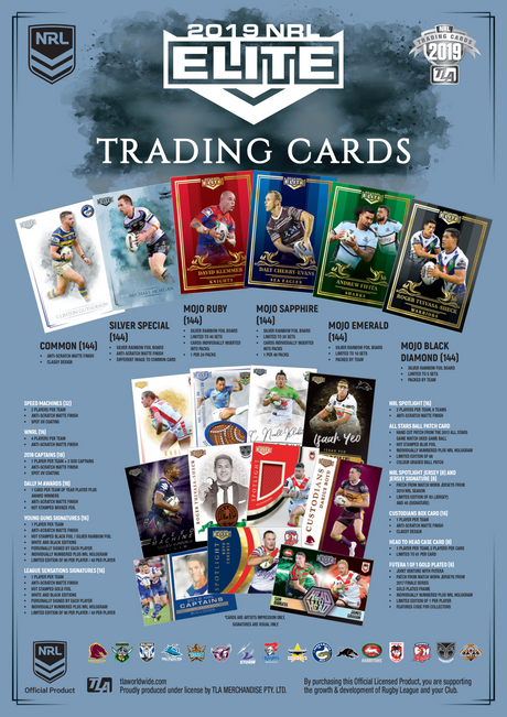 2019 esp TLA Elite Rugby League Trading Cards