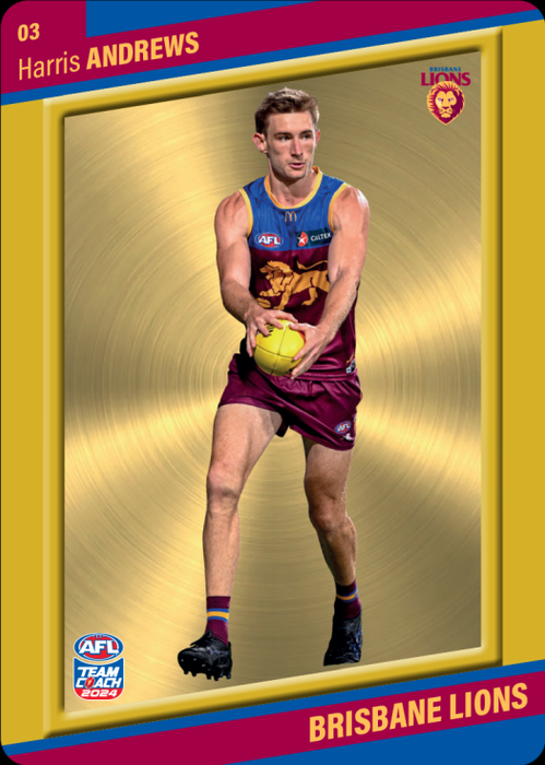 Harris Andrews, 03, Gold Parallel, 2024 Teamcoach AFL