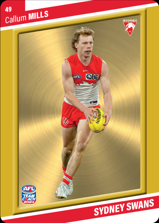 Callum Mills, 49, Gold Parallel, 2024 Teamcoach AFL