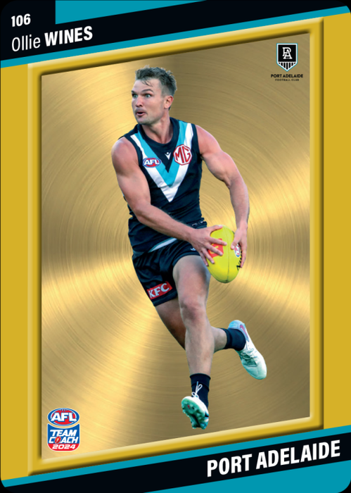 Ollie Wines, 106, Gold Parallel, 2024 Teamcoach AFL