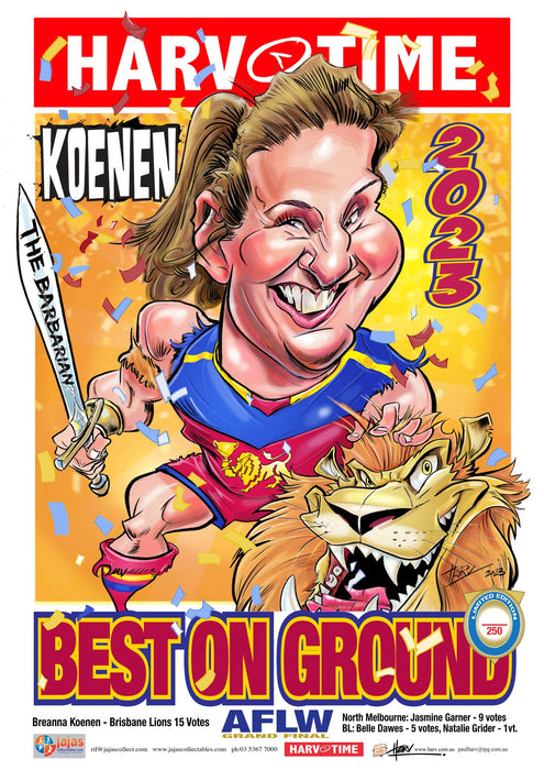 Breanna Koenen, 2023 AFLW Best on Ground, Harv Time Poster