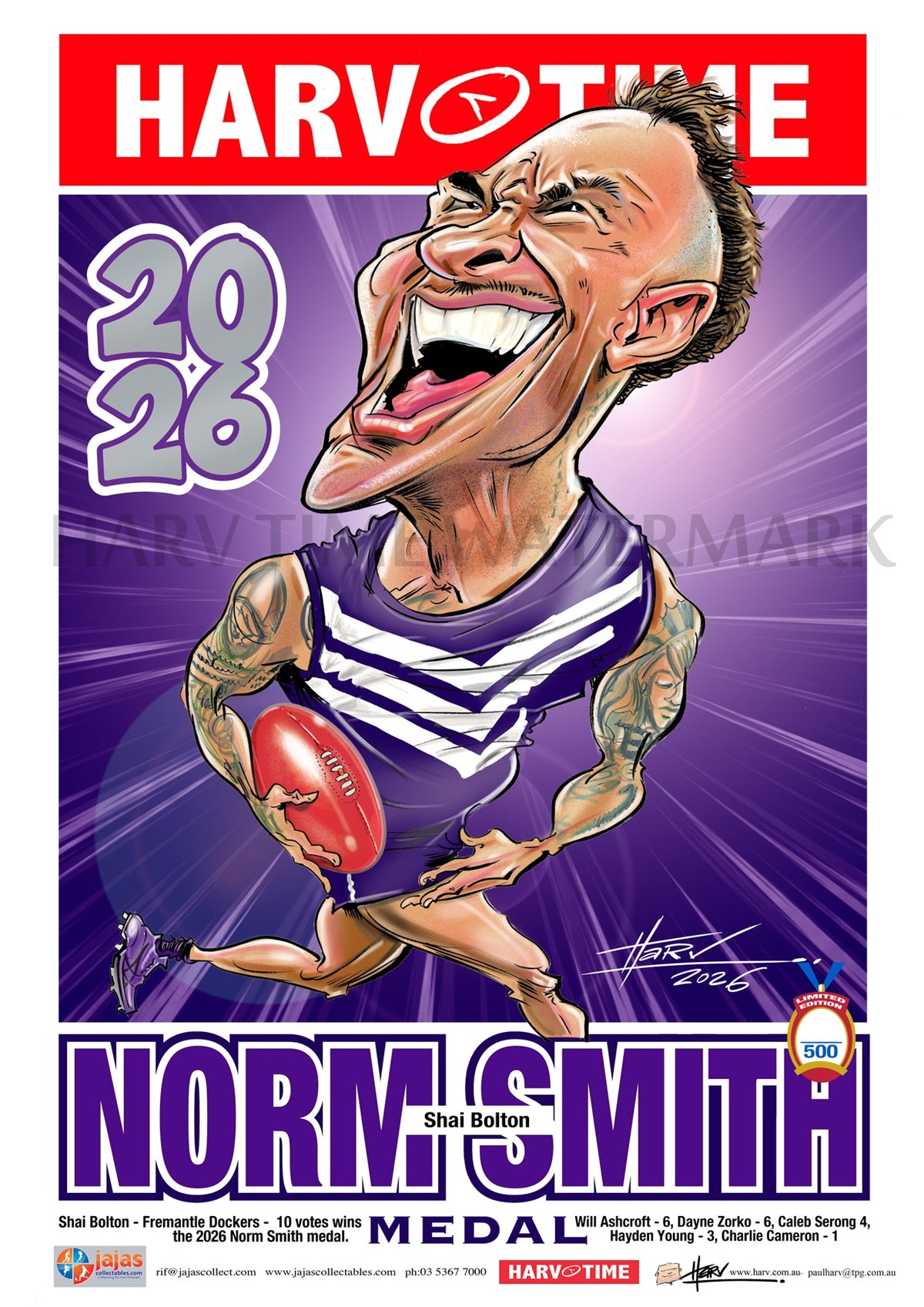 Shai Bolton, 2026 Norm Smith Medal Poster, Harv Time