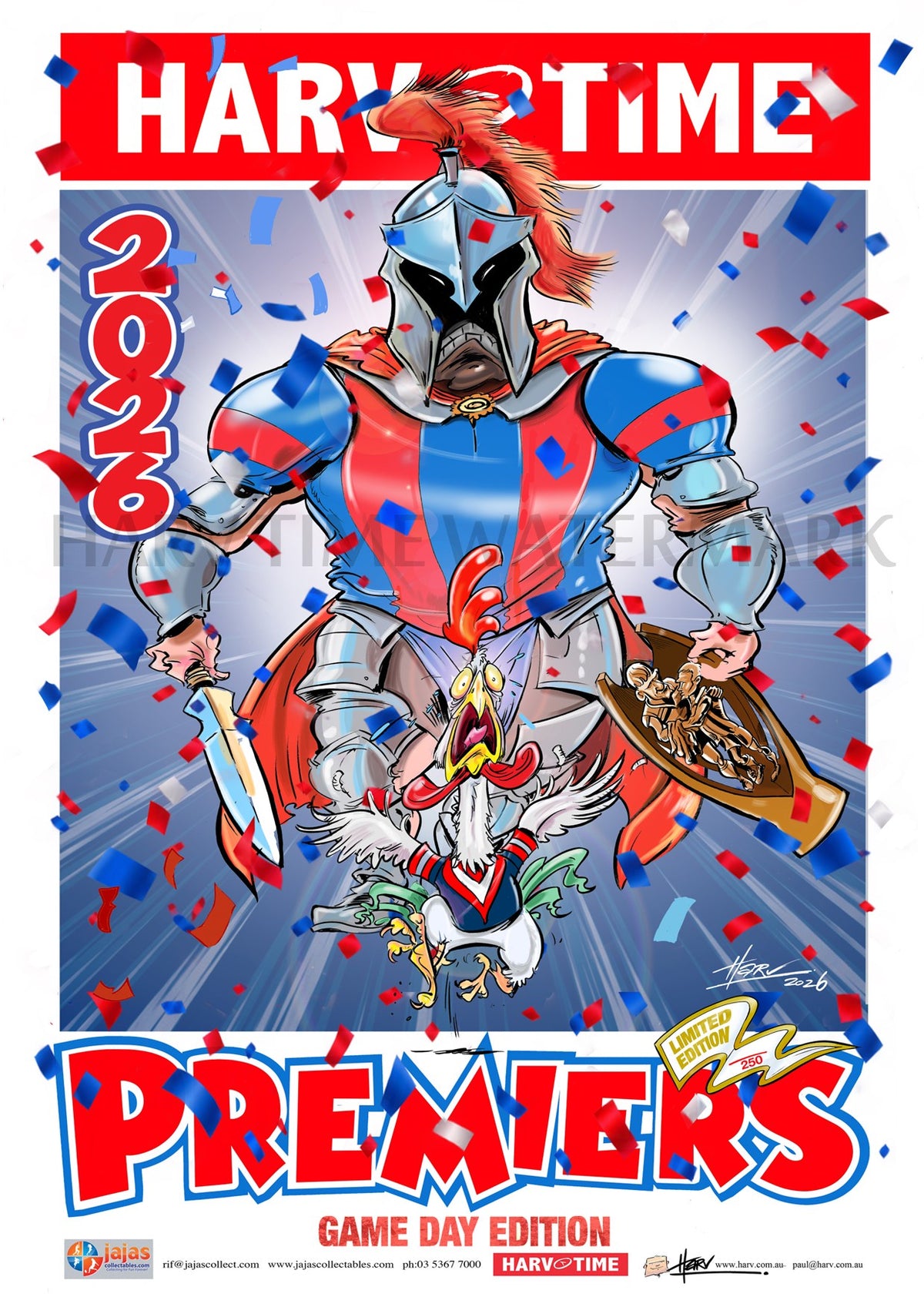 Newcastle Knights 2026 NRL Premiership Poster, GAME DAY, Harv Time