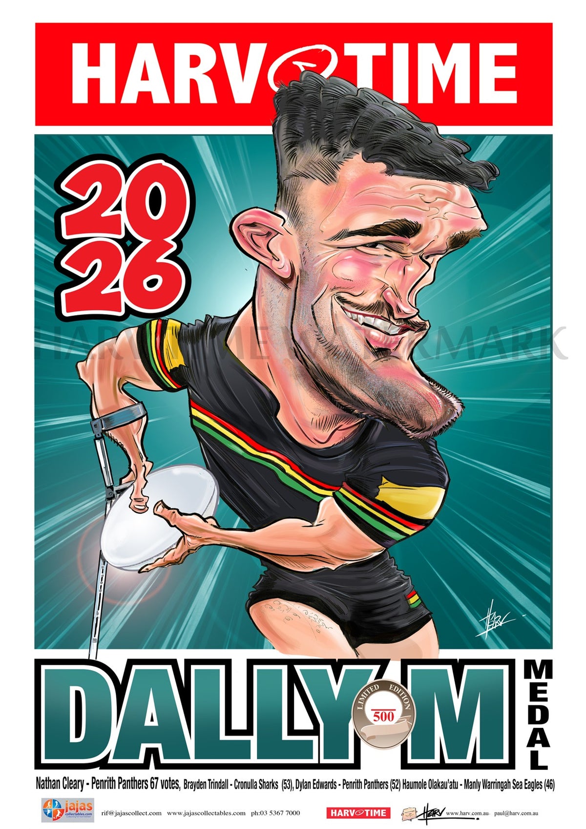 Nathan Cleary, 2026 Dally M, Harv Time Poster