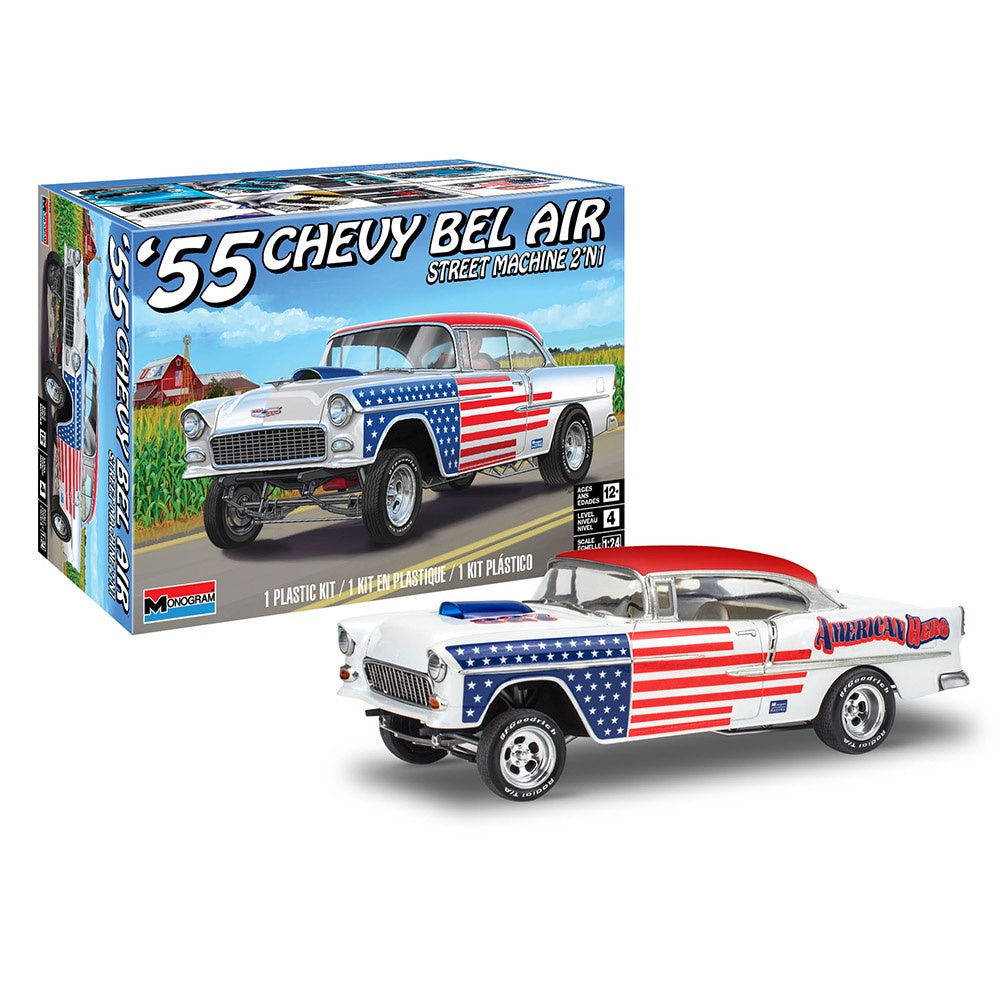 REVELL 1955 CHEVY BEL AIR STREET MACHINE 2N1, 1:24 Scale Model Kit