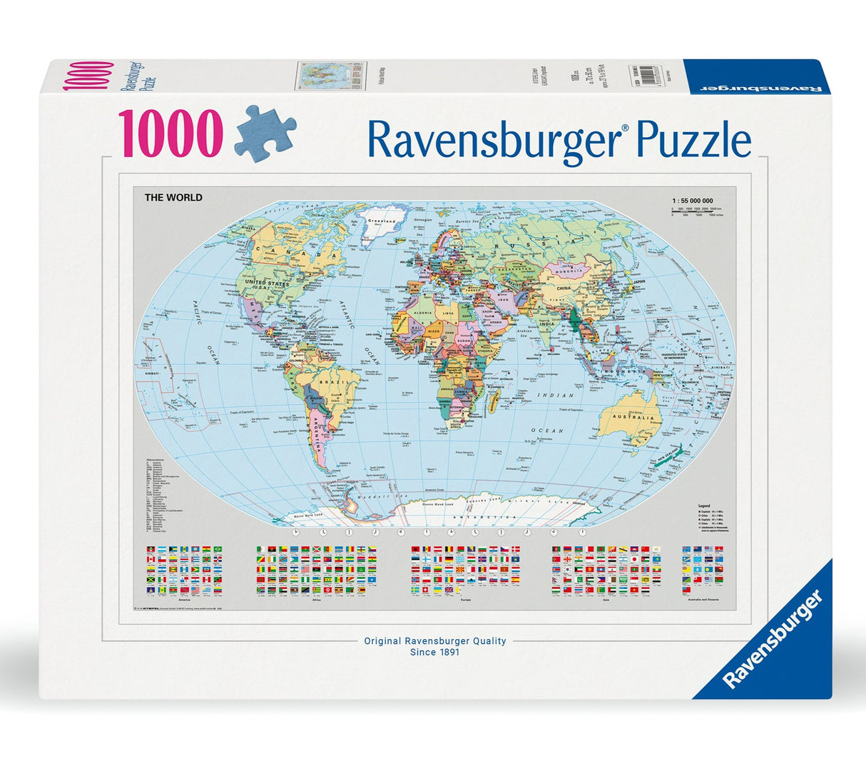 Ravensburger - Political World Map - 1000 Piece Jigsaw Puzzle