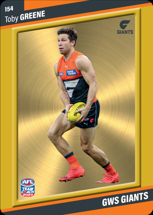 Toby Greene, 154, Gold Parallel, 2024 Teamcoach AFL