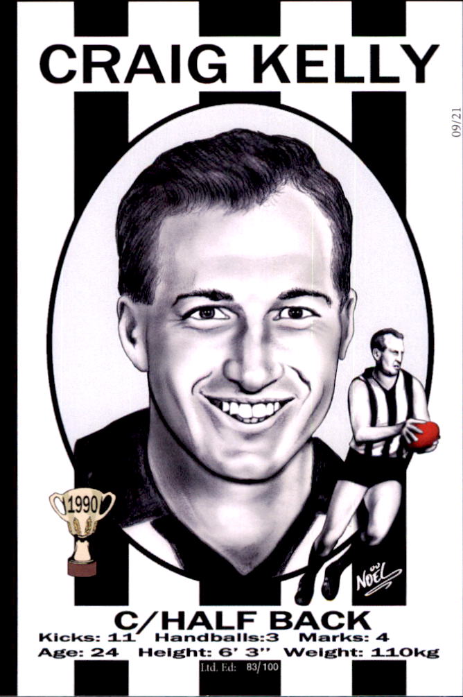 Collingwood Magpies 1990 Premiers Card Set by Noel