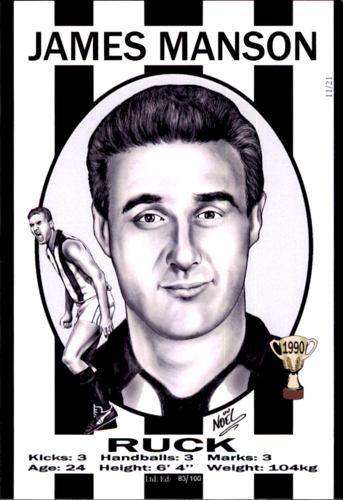 Collingwood Magpies 1990 Premiers Card Set by Noel