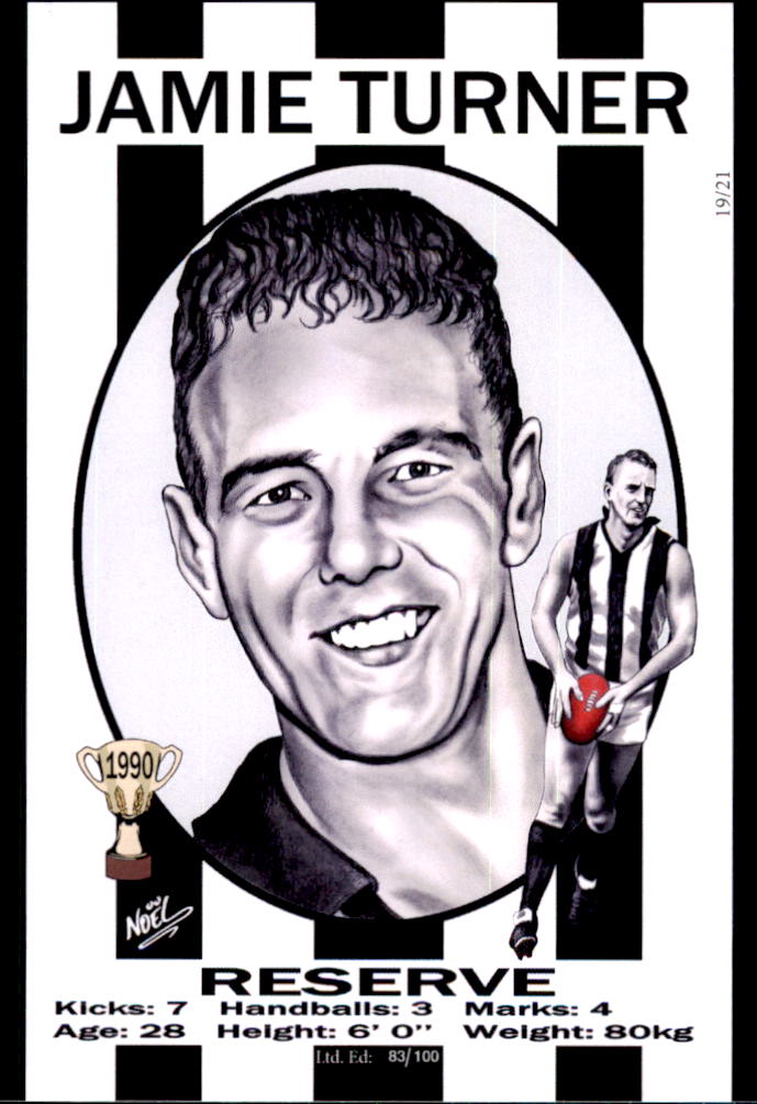 Collingwood Magpies 1990 Premiers Card Set by Noel