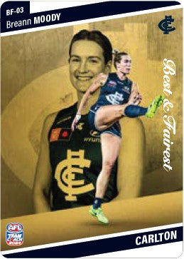 2024 Teamcoach AFLW GOLD Best & Fairest Cards - Cards BF-01 to BF-18 - Pick Your Card