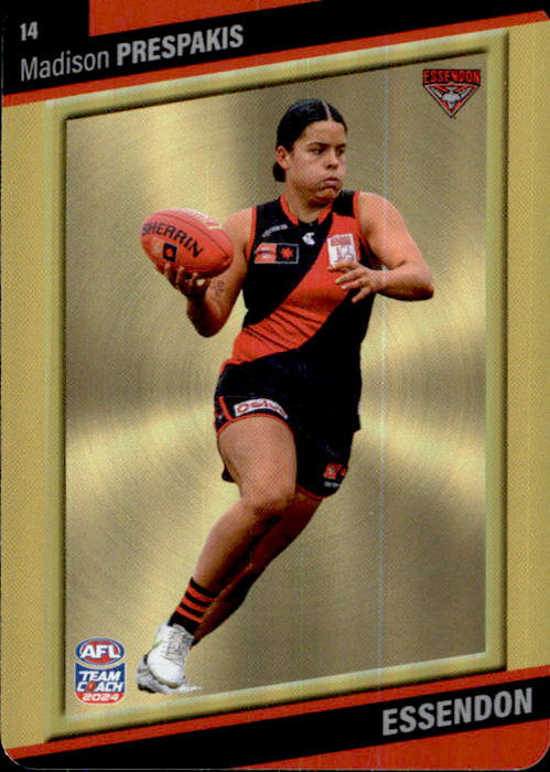 2024 Teamcoach AFLW GOLD Parallel Cards - Cards 1 to 54 - Pick Your Card