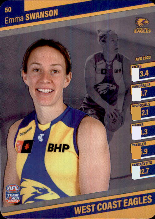 2024 Teamcoach AFLW Silver Parallel Cards - Cards 1 to 54 - Pick Your Card