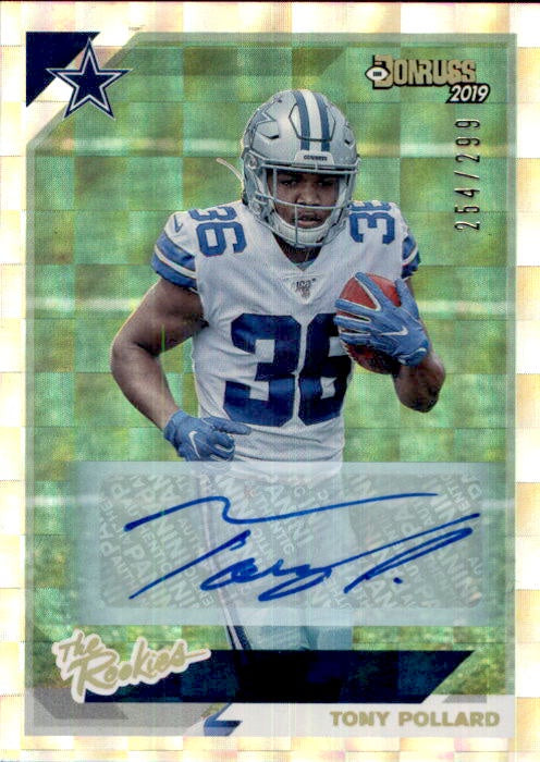 Tony Pollard, The Rookies Signature, 2019 Panini Donruss Football NFL