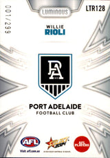 Willie Rioli, #001, LTR128, Luminous Thunderbolt Refractor, 2024 Select AFL Footy Stars